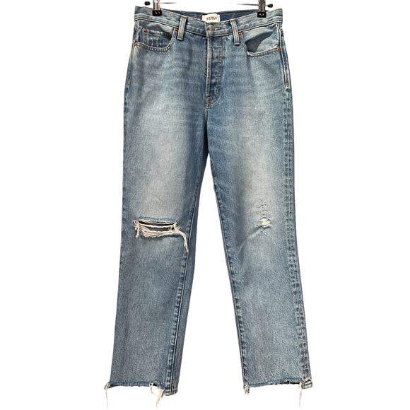 Pistola 'Charlie' Blue Cotton High Rise Straight Ankle Denim Jean Size 26 - Picture 2 of 5